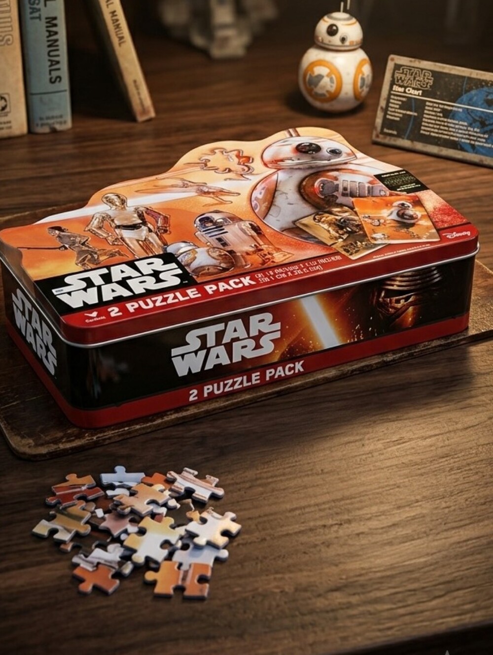 Star Wars BB-8 R2-D2 C-3PO 2 Puzzle Set Collectible Tin Disney
